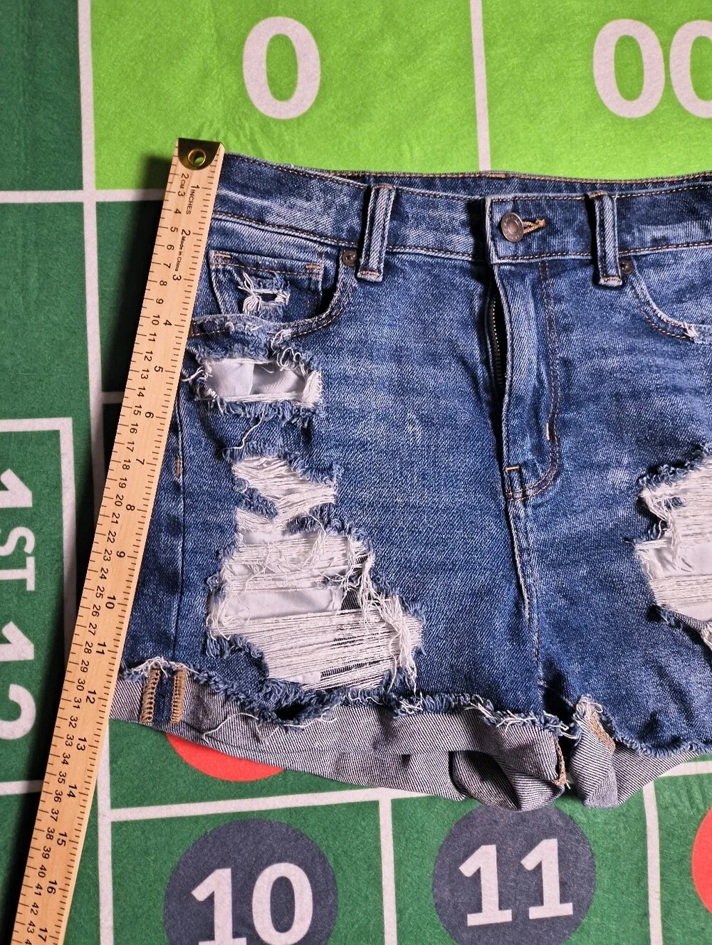 American Eagle Mom Short Women's 0 Distressed Denim Shorts Dark Wash AEO